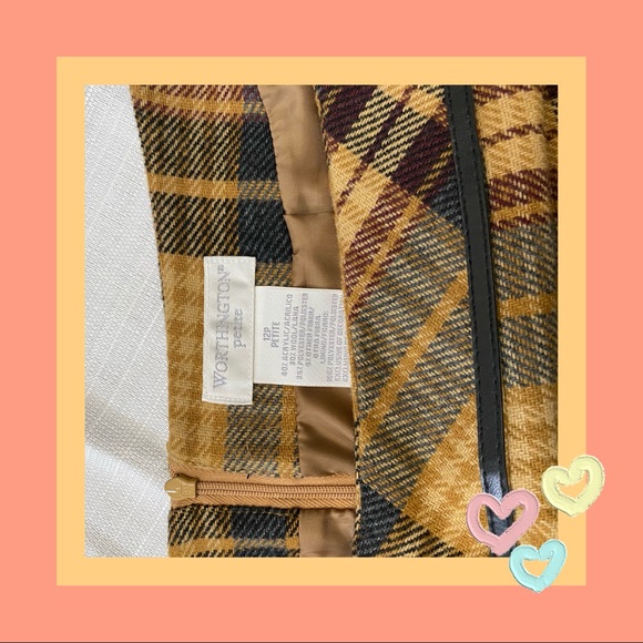 worthington plaid honeybee yellow skirt ! - Picture 7 of 7